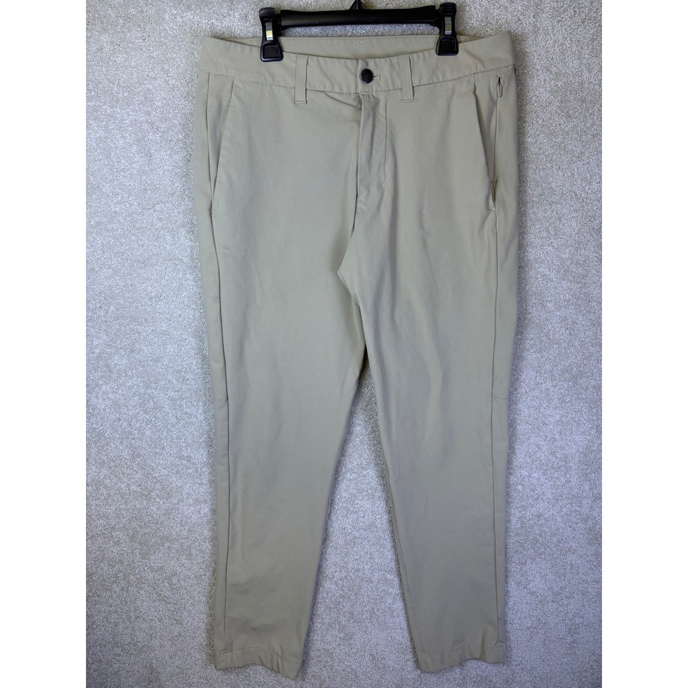 Lululemon ABC Commission Pant Men 31x29 Tan Slim Fit Chino Trousers Techwear
